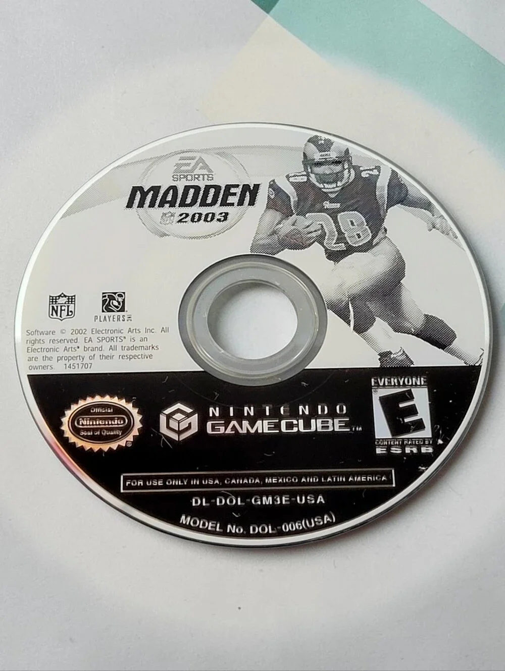 Madden NFL 2003 (Nintendo GameCube, 2002) DISC ONLY Includes Paper Sleeve. The p